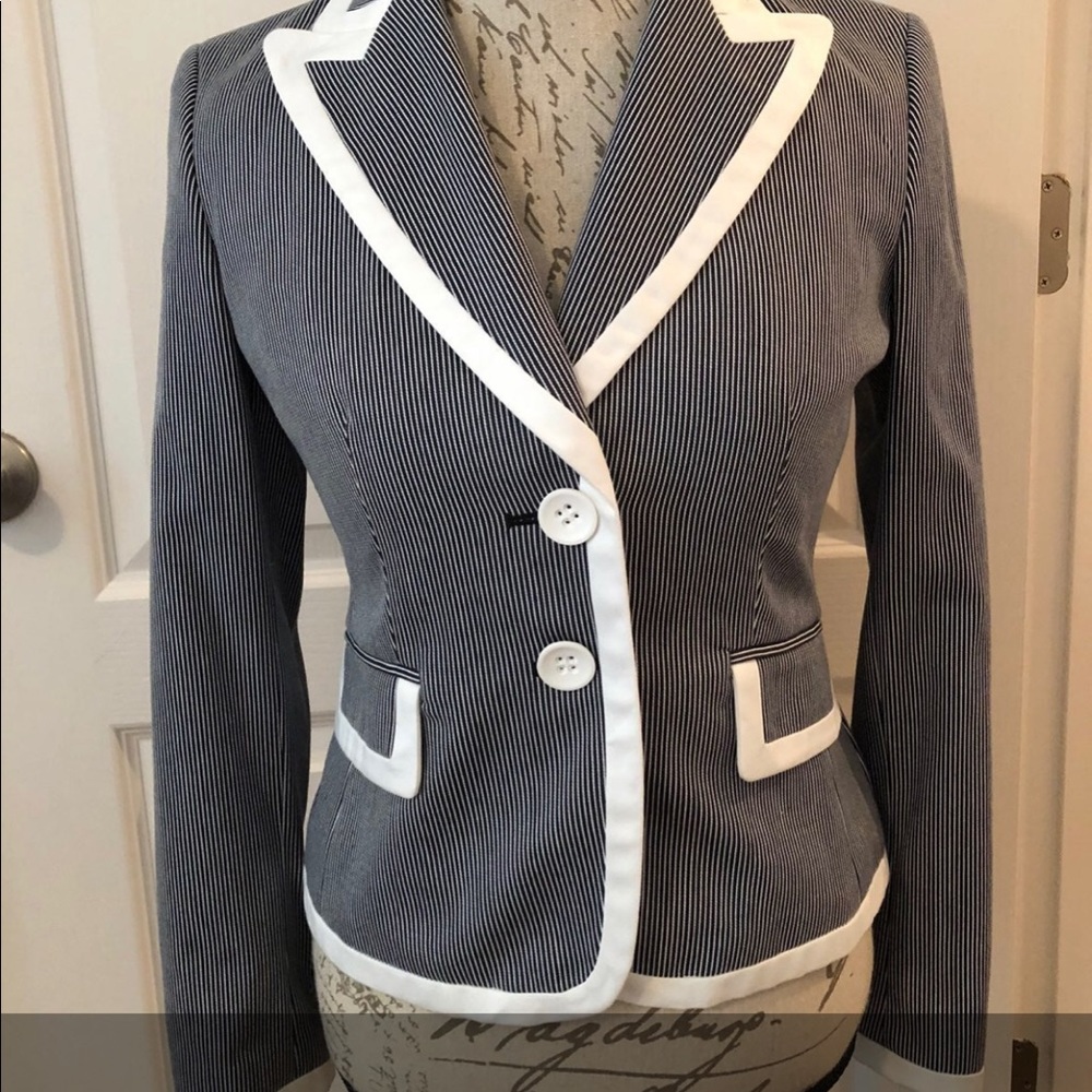 Nine West Navy Striped Blazer